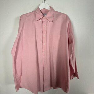 Brooks Brothers Mens Pink Cotton Button-Down Dress Shirt 17 1/2-33 Long Sleeve